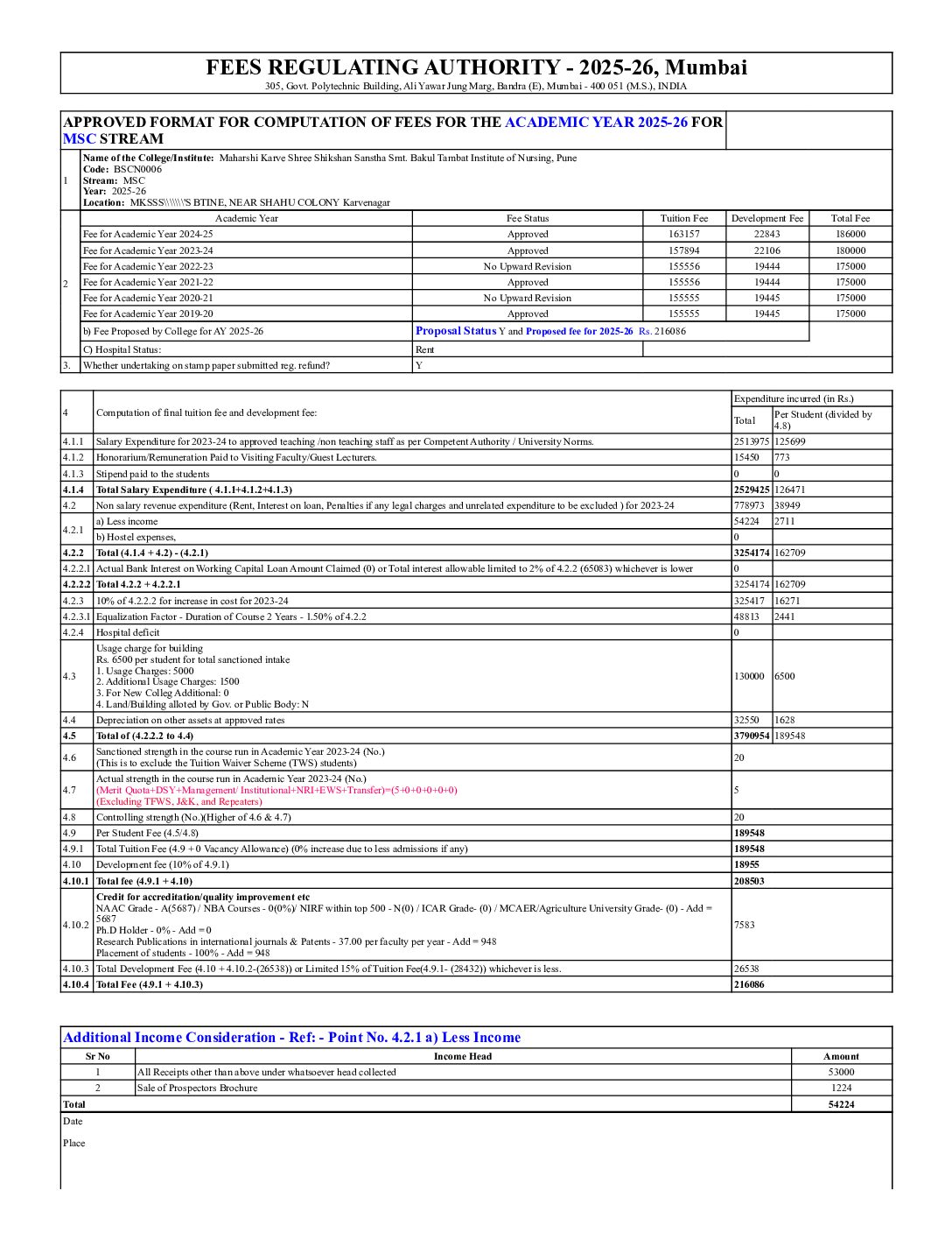 MSC-proposed-FEES-REGULATING-AUTHORITY-2025-26