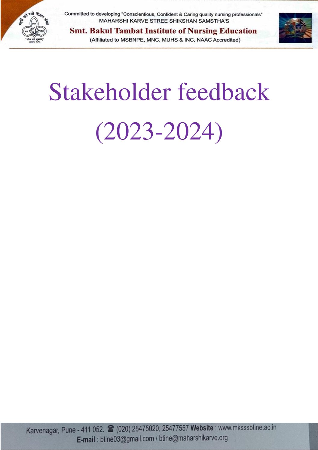 Stakeholder feedback 2023-24